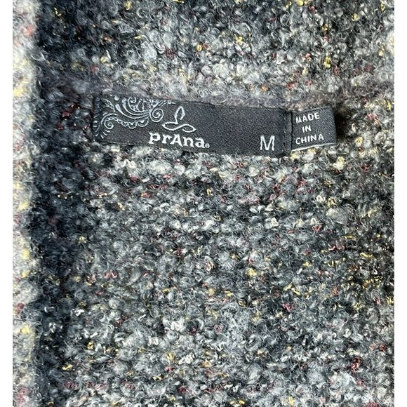 prAna Multicolor Long Duster Open Front Cardigan Sweater Gray Cozy Boho Sz M - Picture 3 of 7
